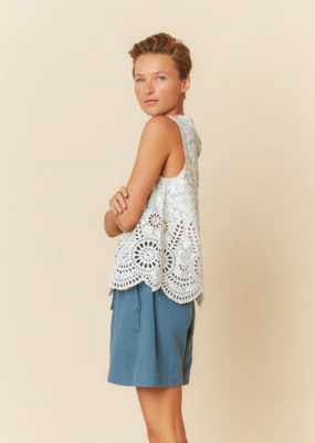 Indi and Cold Loretta Eyelet Print Tank