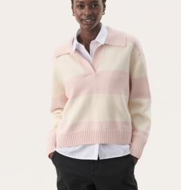 Part Two Elinda Cotton Blend Striped Collared Pullover *Two Colours*
