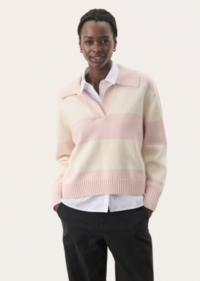 Part Two Elinda Cotton Blend Striped Collared Pullover *Two Colours*