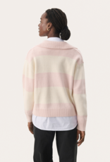 Part Two Elinda Cotton Blend Striped Collared Pullover