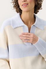 Part Two Elinda Cotton Blend Striped Collared Pullover