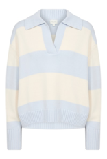 Part Two Elinda Cotton Blend Striped Collared Pullover