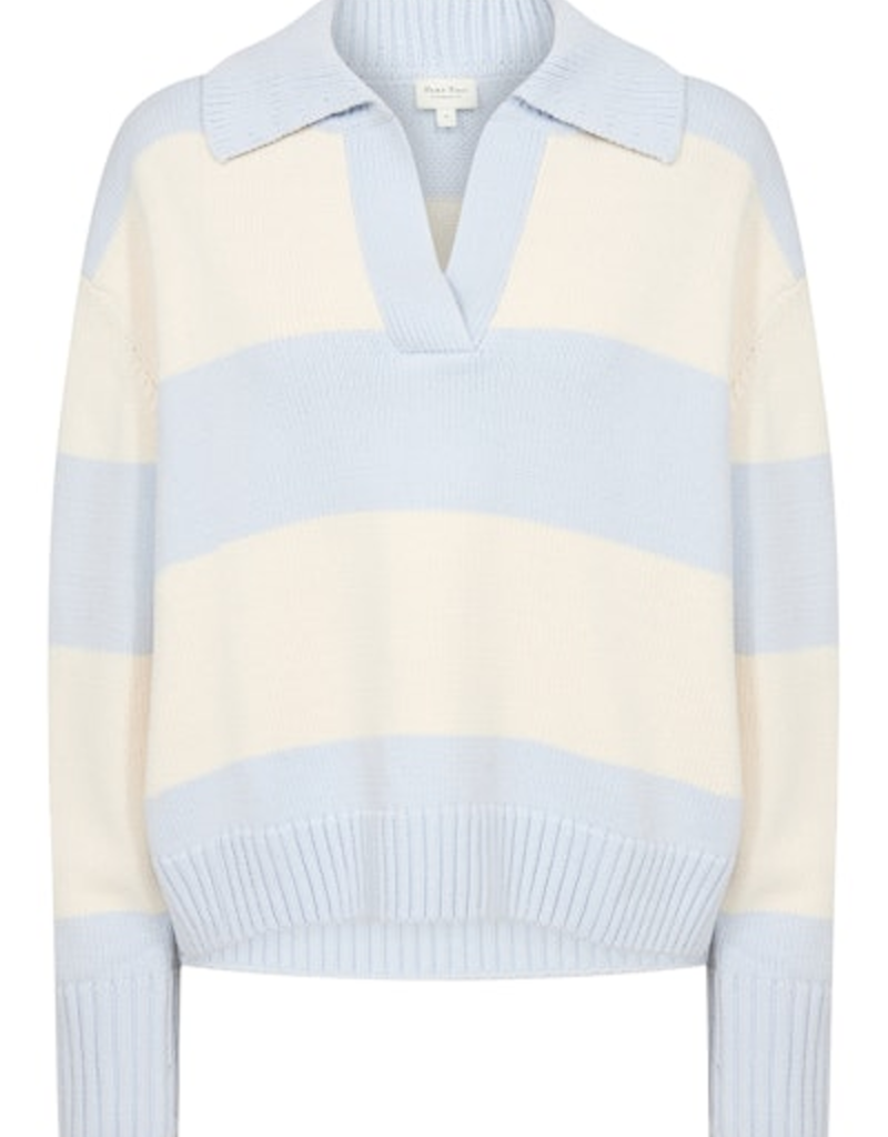 Part Two Elinda Cotton Blend Striped Collared Pullover