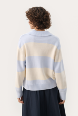 Part Two Elinda Cotton Blend Striped Collared Pullover
