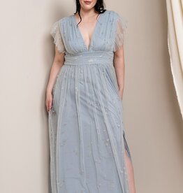 Soieblu Star Maxi Dress in Dusty Blue