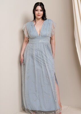 Soieblu Star Maxi Dress in Dusty Blue