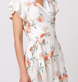 Angel Eye Lime Floral Wrap Dress
