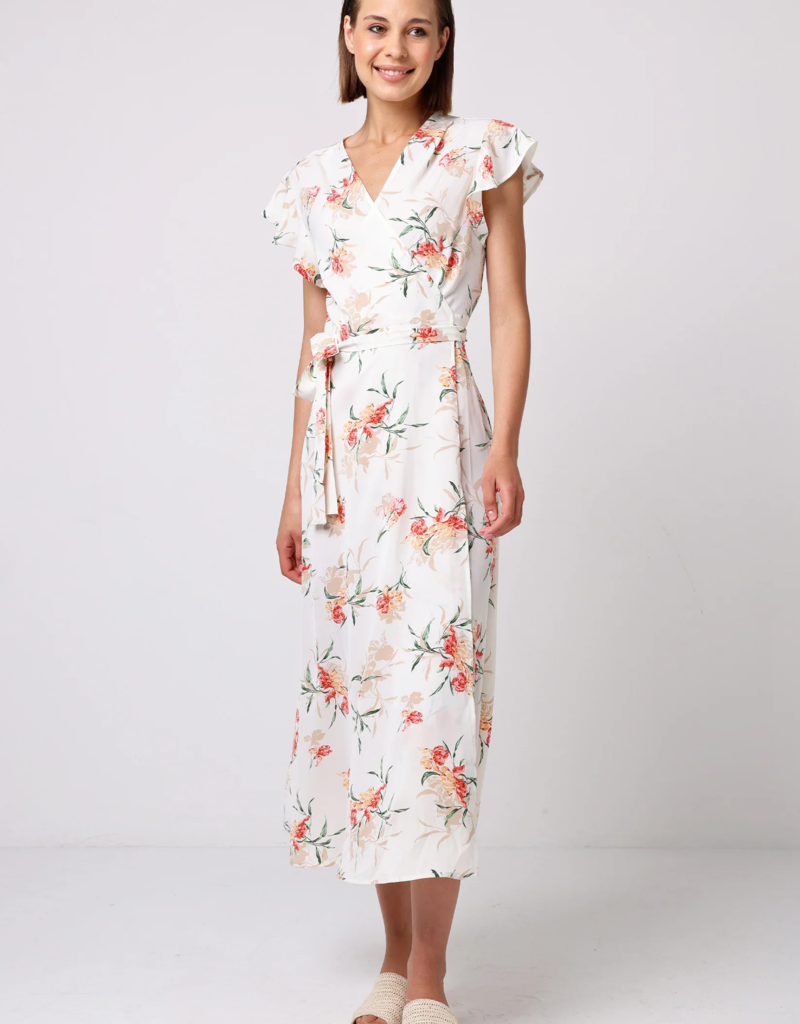Angel Eye Lime Floral Wrap Dress