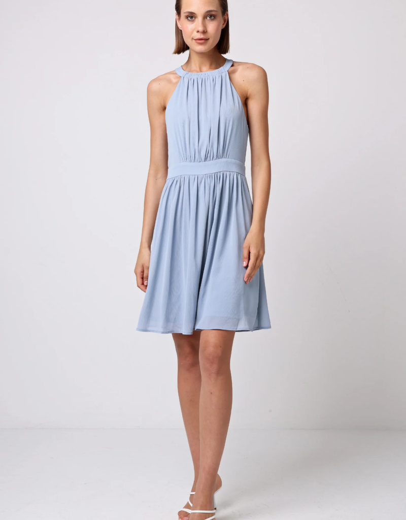 Angel Eye Loganberry Mini Dress in Dusty Blue