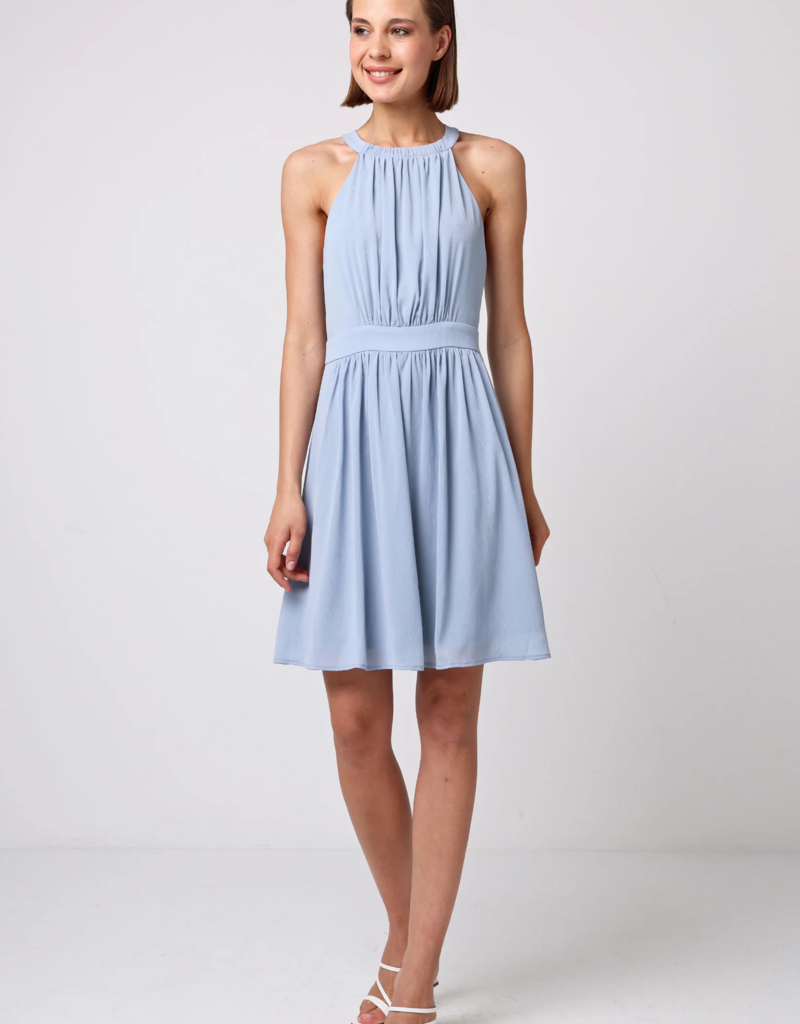Angel Eye Loganberry Mini Dress in Dusty Blue
