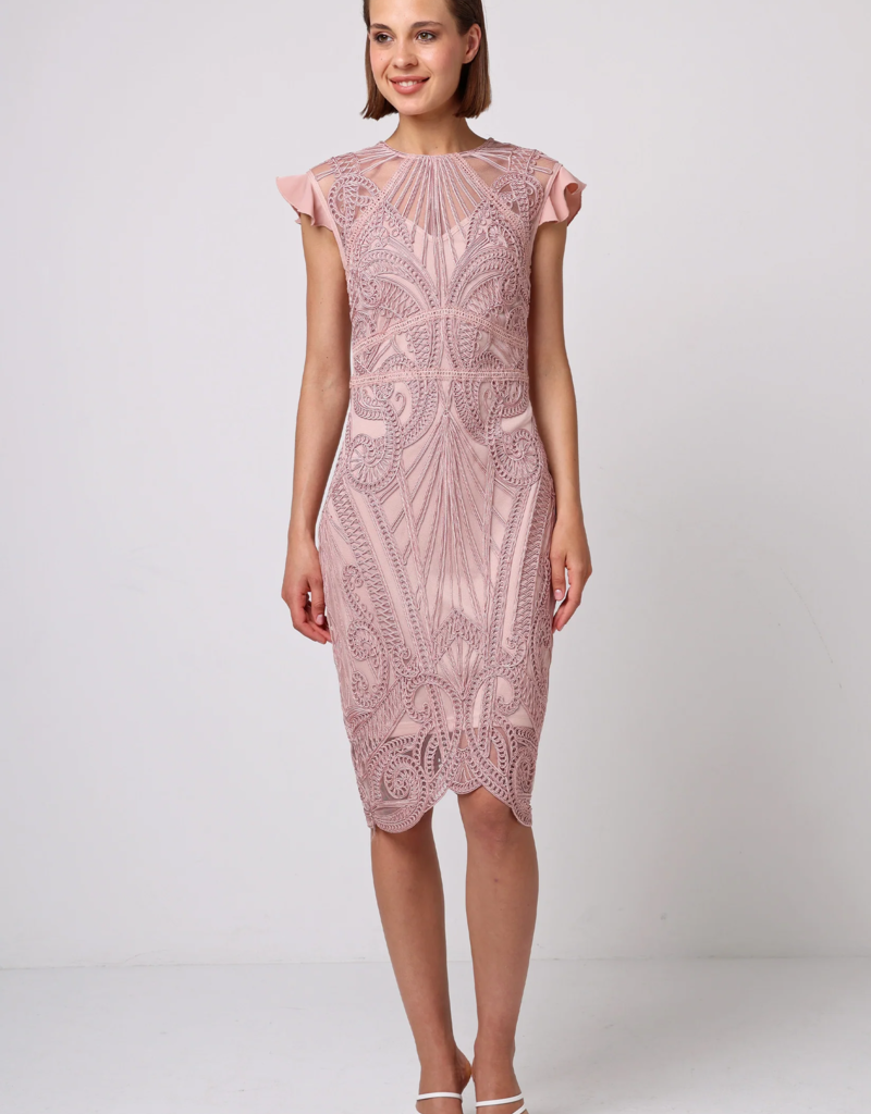 Angel Eye Dekopon Lace Detail Midi Dress