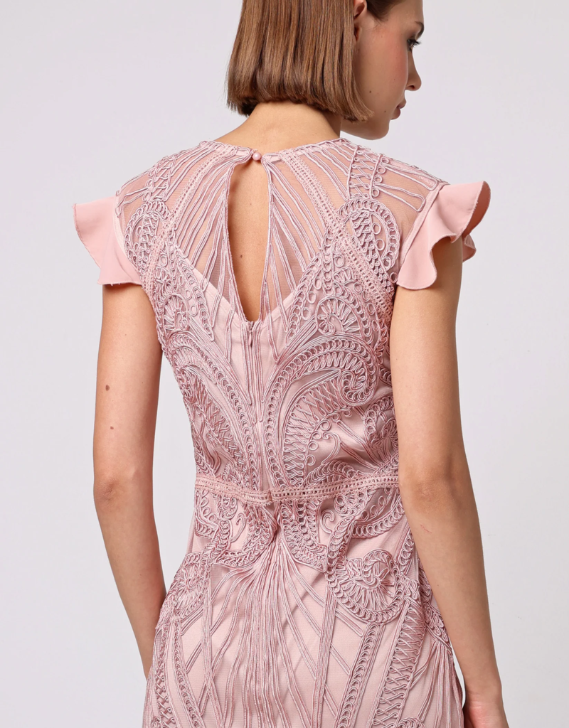 Angel Eye Dekopon Lace Detail Midi Dress