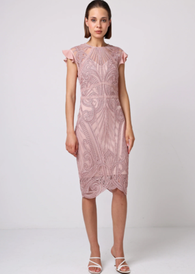 Angel Eye Dekopon Lace Detail Midi Dress