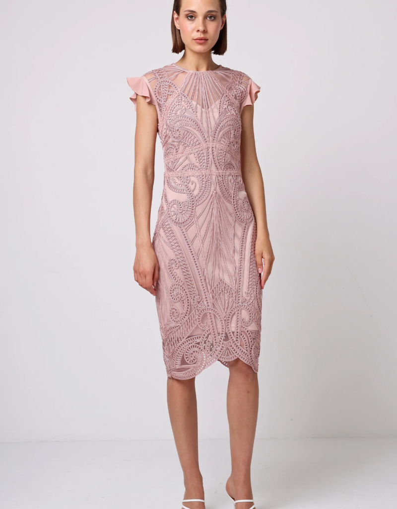 Angel Eye Dekopon Lace Detail Midi Dress