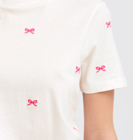 ICHI Camino T-Shirt with Embroidered Bows *XL Left*