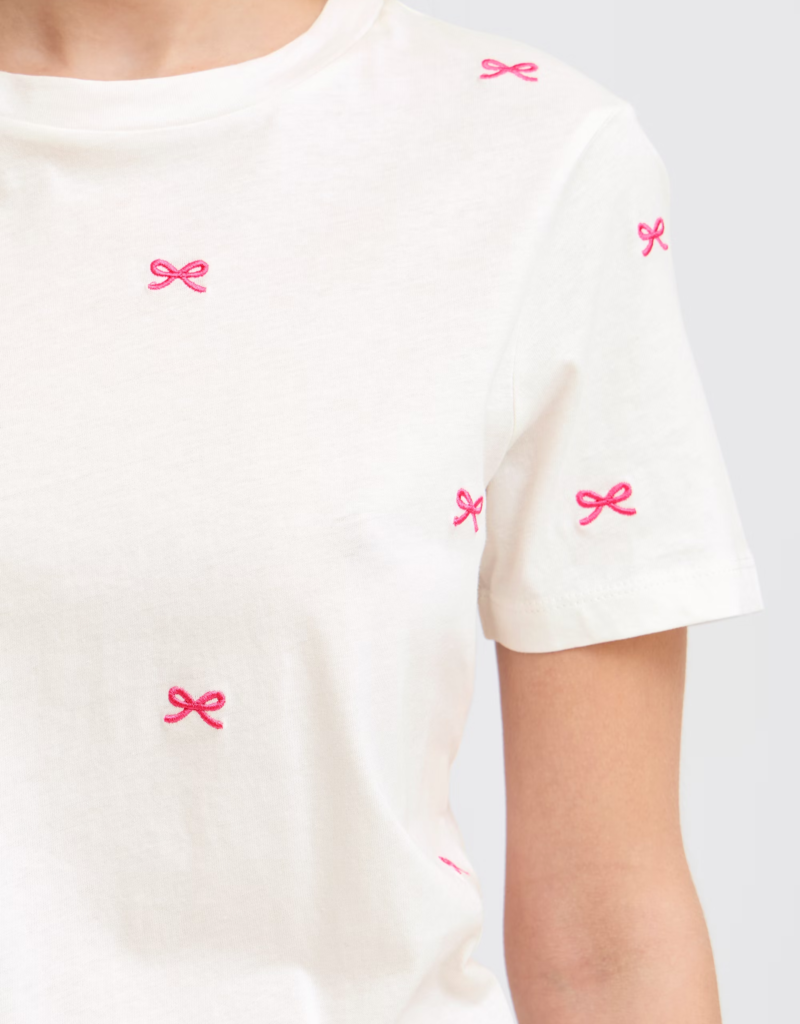 ICHI Camino T-Shirt with Embroidered Bows