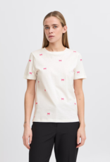ICHI Camino T-Shirt with Embroidered Bows