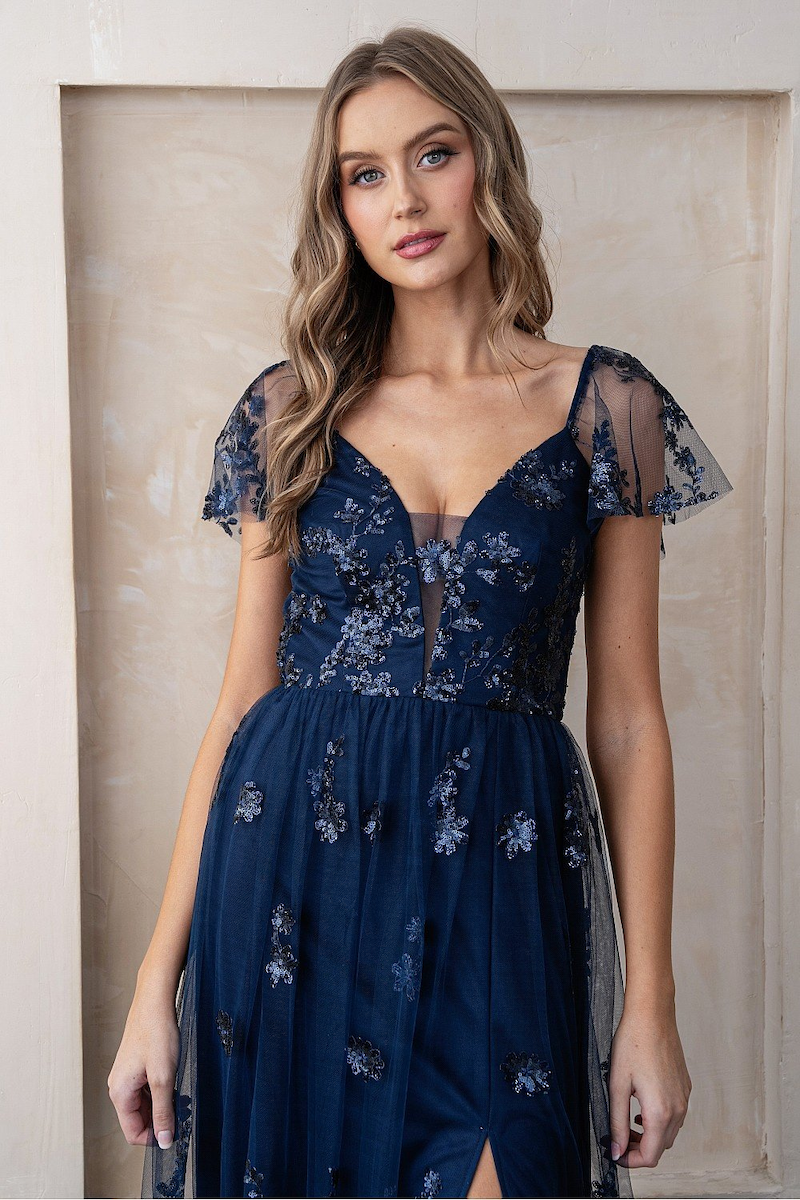 knee length dresses for ladies Lace Mini Dress w/ Kimono Sleeve - Soieblu Dress main image 0