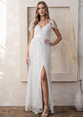 Soieblu Angelica Embellished Gown in White