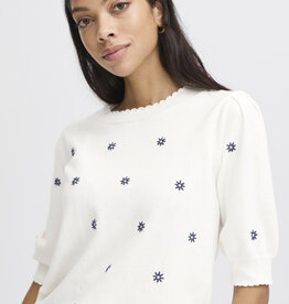 B.Young Ottoline Cotton Pullover with Embroidered Flowers