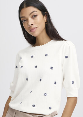 B.Young Ottoline Cotton Pullover with Embroidered Flowers