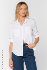 Velvet Heart Riley Roll-Tab Shirt in Optic White
