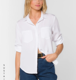 Velvet Heart Riley Roll-Tab Shirt in Optic White