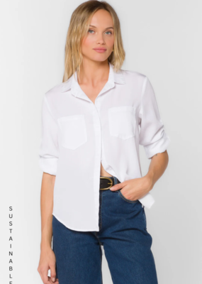 Velvet Heart Riley Roll-Tab Shirt in Optic White