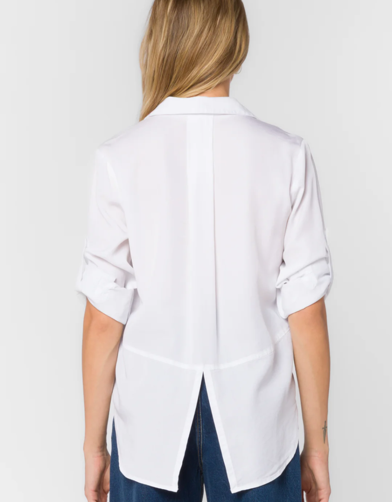 Velvet Heart Riley Roll-Tab Shirt in Optic White
