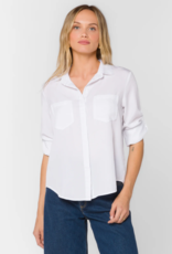 Velvet Heart Riley Roll-Tab Shirt in Optic White