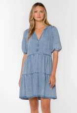 Velvet Heart Marscina Puff Sleeve Chambray Dress
