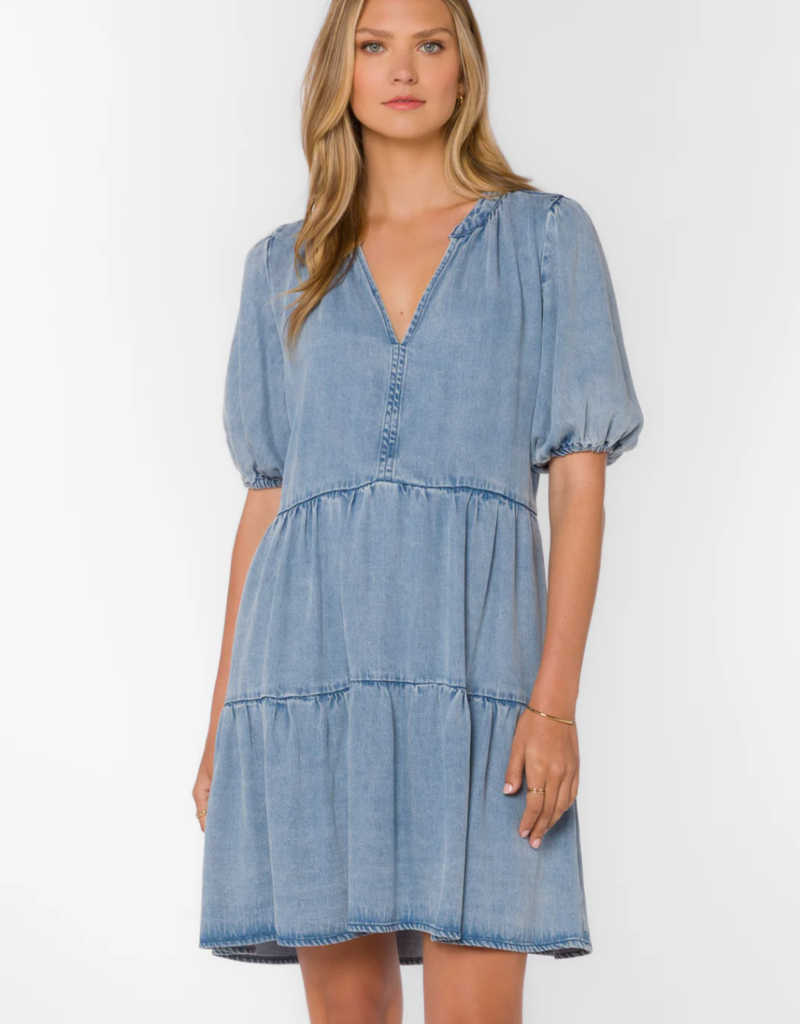 Velvet Heart Marscina Puff Sleeve Chambray Dress