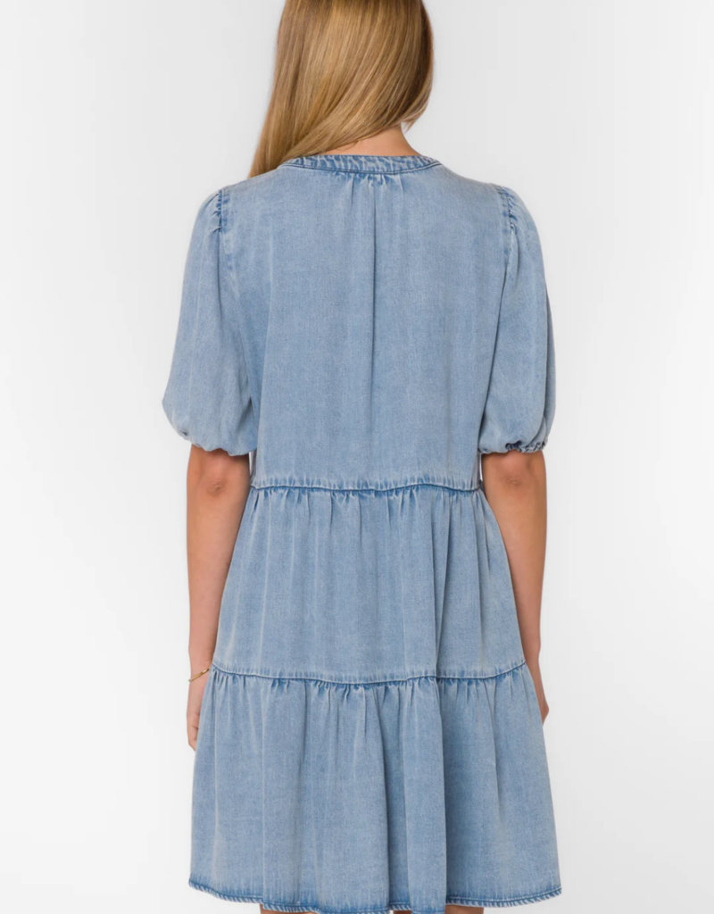 Velvet Heart Marscina Puff Sleeve Chambray Dress