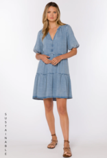 Velvet Heart Marscina Puff Sleeve Chambray Dress
