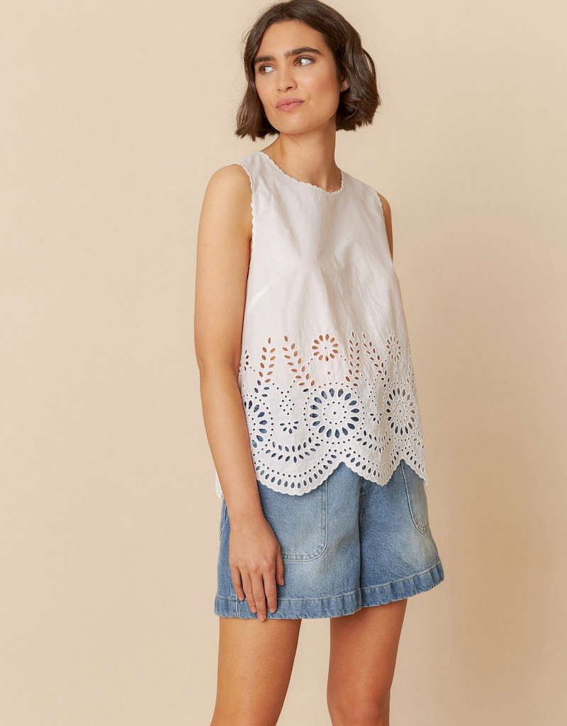 Indi and Cold Loretta Eyelet Print Tank
