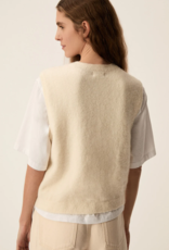 Des Petits Hauts Cemilie Open Work Sleeveless Button Cardigan