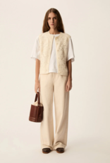 Des Petits Hauts Cemilie Open Work Sleeveless Button Cardigan