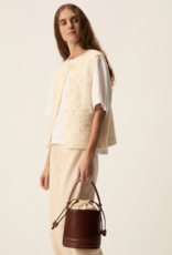 Des Petits Hauts Cemilie Open Work Sleeveless Button Cardigan