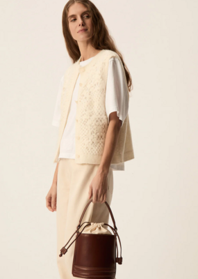 Des Petits Hauts Des Petits Hauts - Cemilie Open Work Sleeveless Button Cardigan