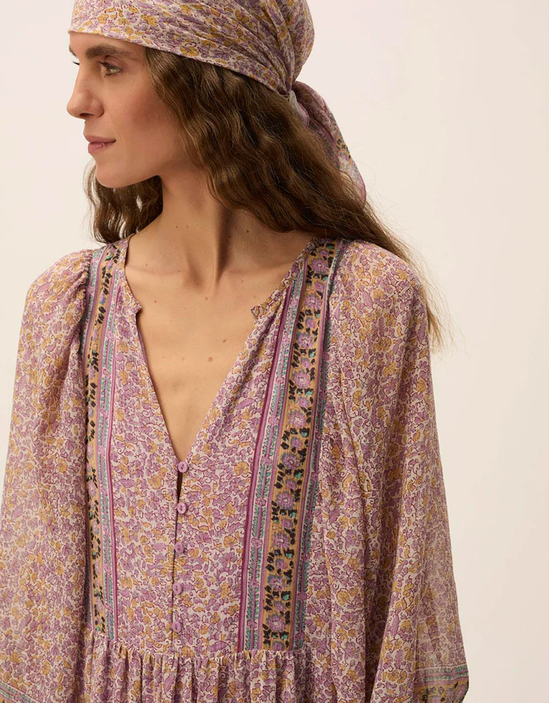Des Petits Hauts Sonate Long Sleeve Floral Dress