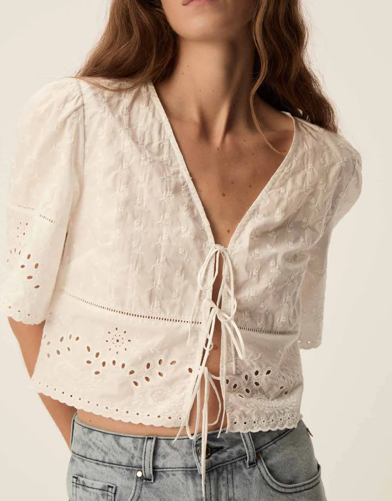 Des Petits Hauts Santa Embroidered Top