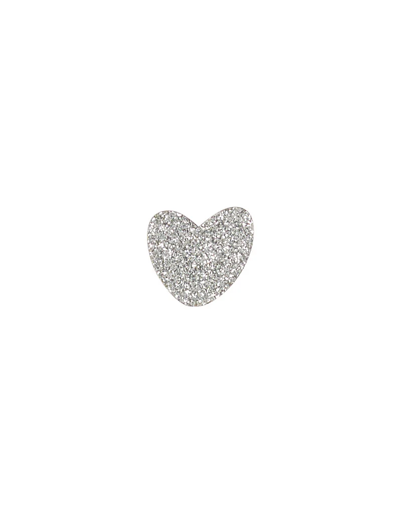 Des Petits Hauts Woody Glittery Heart Pin Brooch