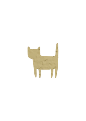 Des Petits Hauts Wimy Hammered Cat Pin Brooch
