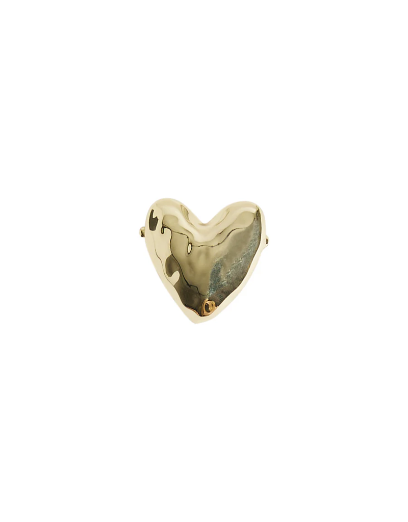 Des Petits Hauts Walmy Hammered Heart Pin Brooch
