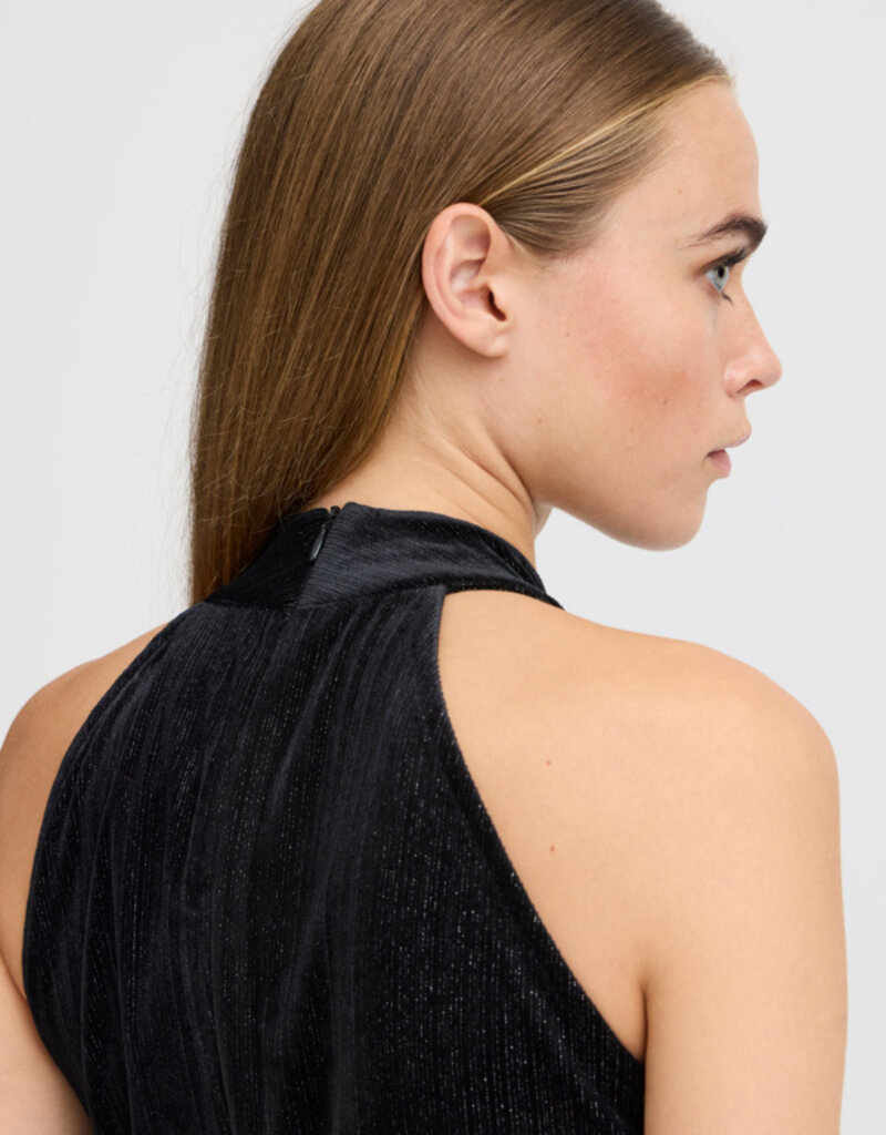 ICHI Kate Glamour Pinstripe Velvet Jumpsuit (FINAL SALE)