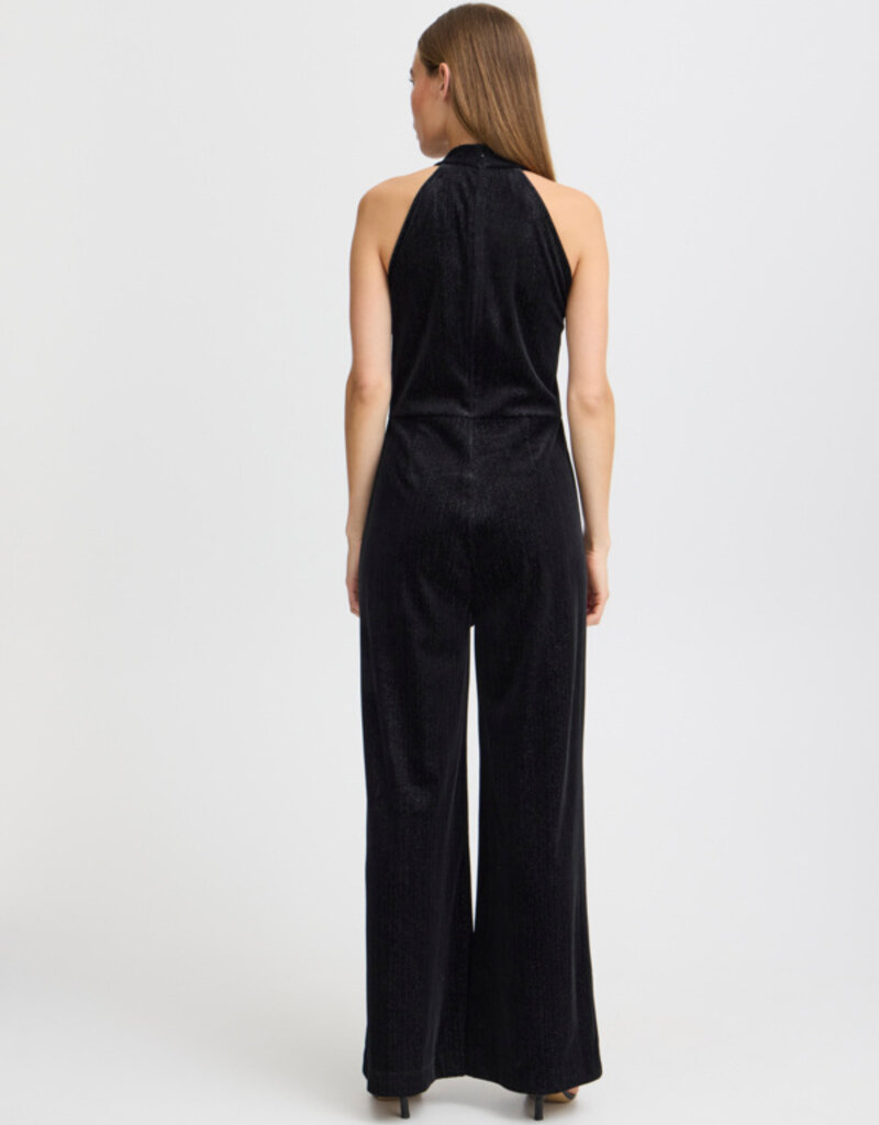 ICHI Kate Glamour Pinstripe Velvet Jumpsuit (FINAL SALE)