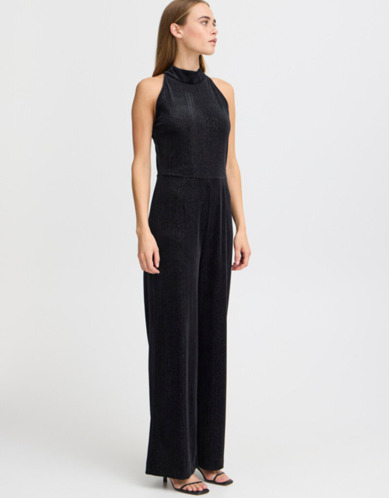 ICHI Kate Glamour Pinstripe Velvet Jumpsuit (FINAL SALE)