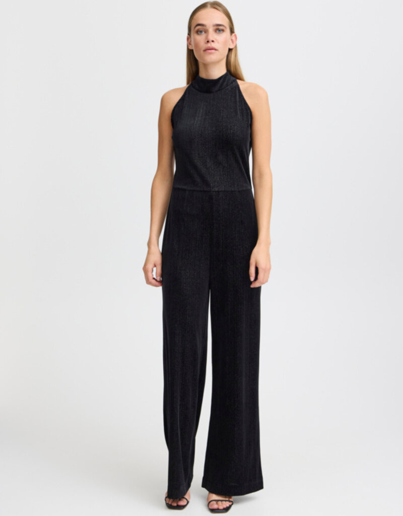 ICHI Kate Glamour Pinstripe Velvet Jumpsuit (FINAL SALE)