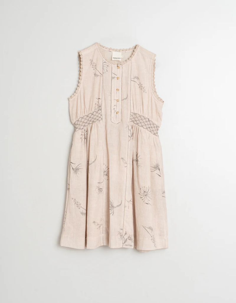 Indi and Cold Feather Flower Sleeveless Organic Cotton Dress