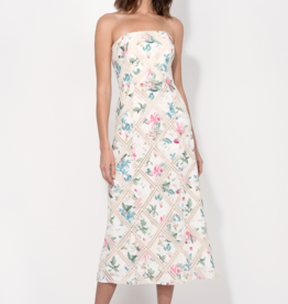 Adelyn Rae Manon Crochet Printed Strapless Midi Dress